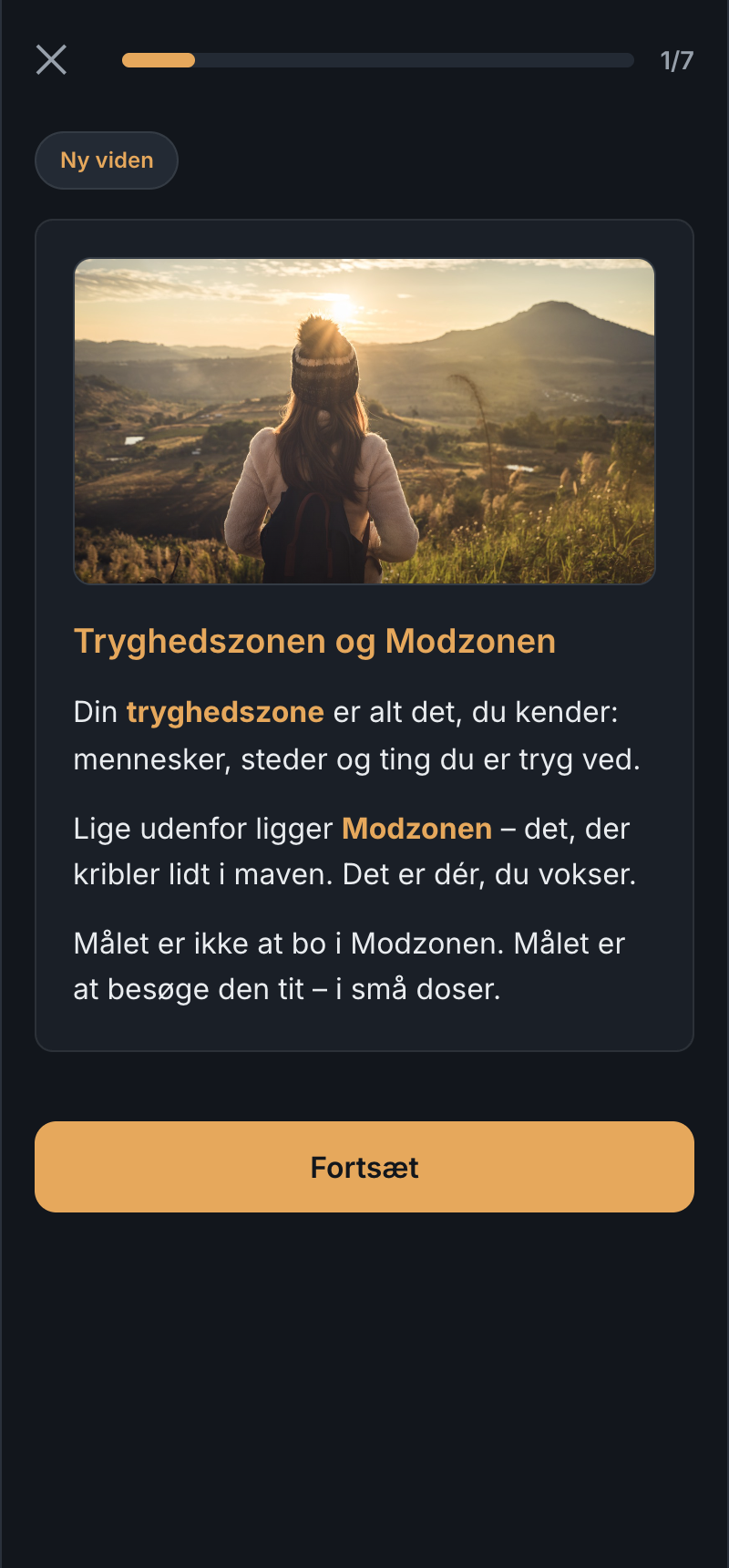 Elevens træning: lektion om tryghedszonen og modzonen fra enheden Mod