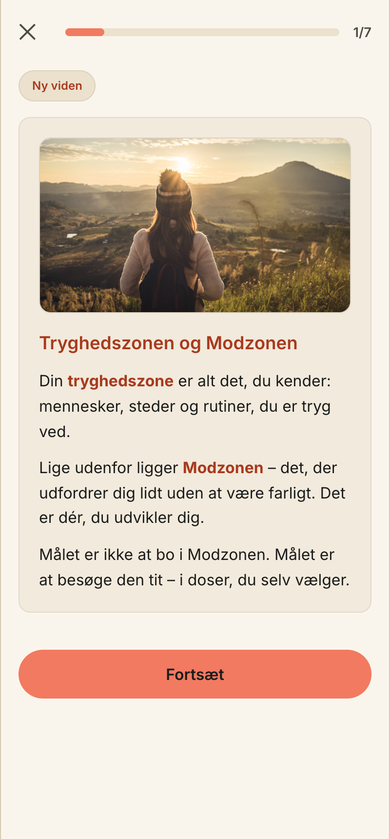 Elevens træning: lektion om tryghedszonen og modzonen fra enheden Mod