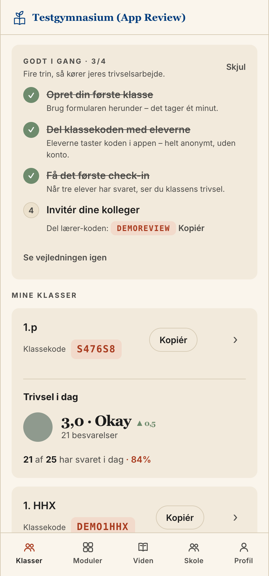 Lærerens klasseoverblik